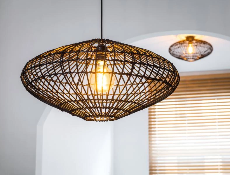 Lucide MAGALI - Flush ceiling light - Ø 56 cm - 1xE27 - Black - atmosphere 1